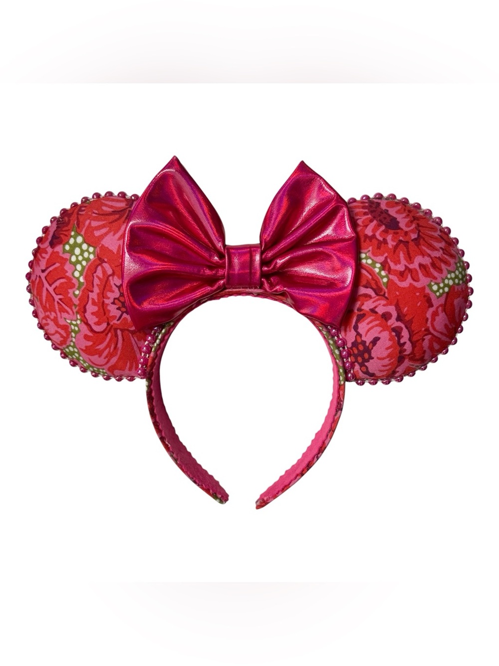 Hot Pink Floral Minnie Mouse Ears